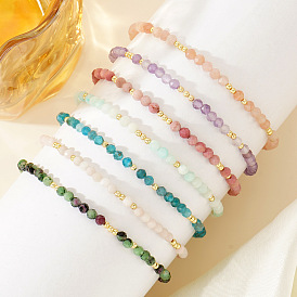 Браслеты из круглых бусин из натуральных драгоценных камней для женщин, граненые