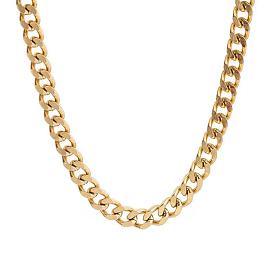 Stylish Titanium Cuban Link Necklace for Couples - Hip Hop Lock Chain Fashion Accessory