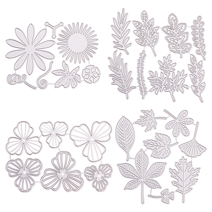 Carbon Steel Cutting Dies Stencils, for DIY Scrapbooking/Photo Album, Decorative Embossing DIY Paper Card, Flower & Leaf