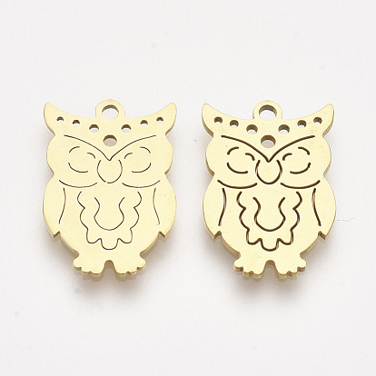 201 Stainless Steel Pendants, Laser Cut Pendants, Owl