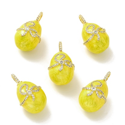 Реечное покрытие латунь микропаве кубический цирконий эмаль подвески, реальный 18 k позолоченный, без кадмия, без свинца и без никеля, яйцо