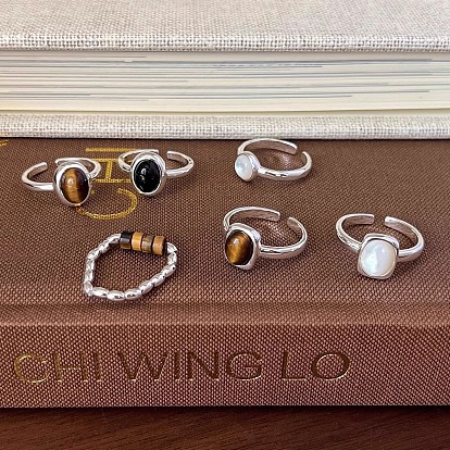 Латунные манжетные кольца с драгоценными камнями, платина