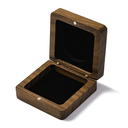 Coffret de rangement en bois pour pièces de monnaie et médailles, avec aimant et velours, carrée