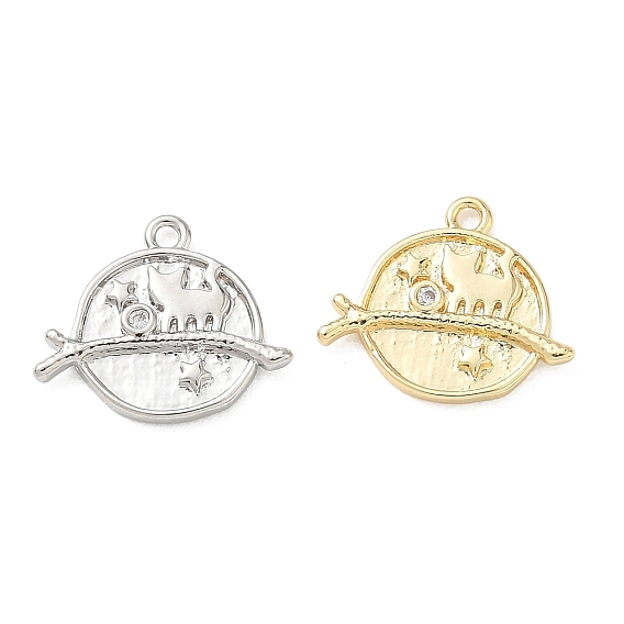 Рамадан и Ид Мубарак, латунные подвески с микропаве из прозрачного кубического циркония, плоский круг с подвесками в виде кошек
