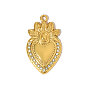 304 из нержавеющей стали с горный хрусталь подвески, чары священного сердца, ионное покрытие (ip), реальный 18 k позолоченный