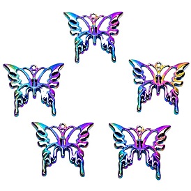 Seven-color butterfly alloy pendant necklace metal jewelry accessories pendant