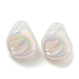 ABS Plastic Imitation Pearl Bead, Iridescence, Nuggets