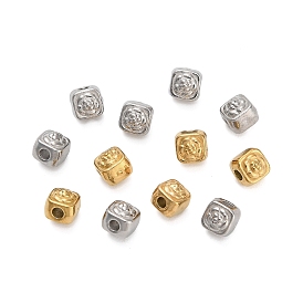 304 из нержавеющей стали бусы, квадратные с цветком