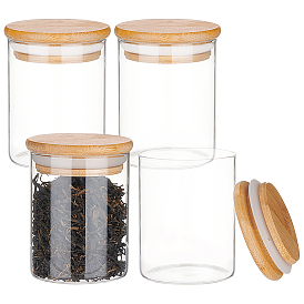 Glass Storage Jar with Suction Bamboo Lid