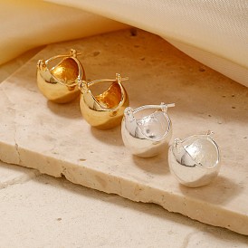 Блестящие геометрические круглые серьги-кольца из латуни, простой стильный подарок для друга