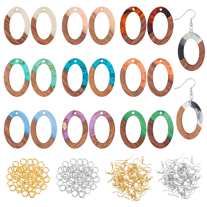 Наборы для изготовления сережек diy, в том числе 20 шт. 10 цвета подвески из смолы и ореха, 40 шт. 2 цвета латунных крючков для сережек и 40 шт. 2 цвета прыгунов.