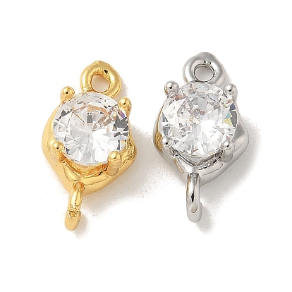 Латунные прозрачные подвески из кубического циркония, без кадмия, без никеля и без свинца, овальные связи