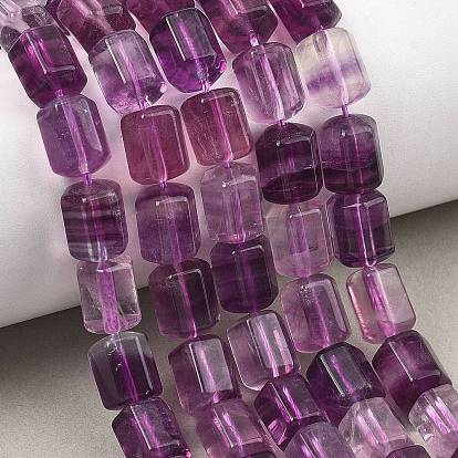 Натуральные фиолетовые бусины из флюорита, граненые, колонка