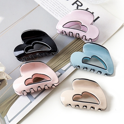 Заколки для волос в форме сердца из ацетата целлюлозы, аксессуары для волос для женщин и девочек