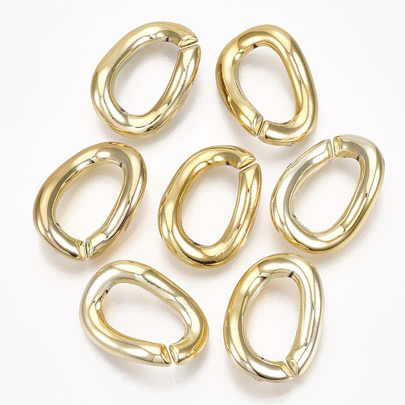 UV Plating ABS Plastic Linking Rings, Quick Link Connectors, For Curb Chains Making, Unwelded, Twist