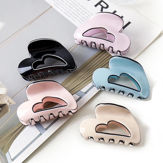 Заколки для волос в форме сердца из ацетата целлюлозы, аксессуары для волос для женщин и девочек