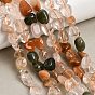 Natural Rainbow Rutilated Quartz Beads Strands, Nuggets, Tumbled Stone