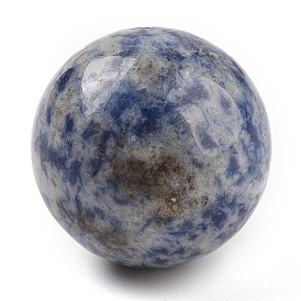 Natural Blue Spot Jasper No Hole Sphere Beads, Round