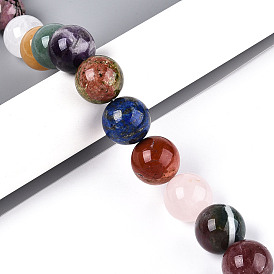 Природные смешанные камень бисер пряди, круглые, смешанные окрашенные и неокрашенные