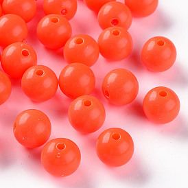 Opaque Acrylic Beads, Round