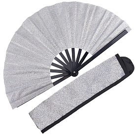 Веер из блестящего пластика и ткани Оксфорд с чехлами для вееров, для партии, танцевальное украшение