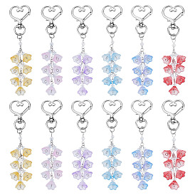 12шт 6 цвета ландыш стеклянный кулон украшение, с поворотными застежками сплава