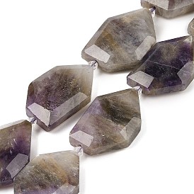 Natural Amethyst Beads Strands, Faceted Nuggets