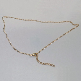 304 Stainless Steel Curb Chain Necklaces, Ion Plating(IP), with Lobster Claw Clasps