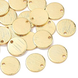 Shegrace Messinganhänger, flache runde Charme, Nickel frei, leere tag stempeln