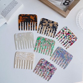 Stylish Marble Pattern Anti-Static Hair Comb with Wide Teeth for European and American Acetate Sheets