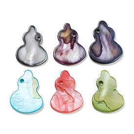 Dyed Natural Freshwater Shell Pendants, Gourd Charms