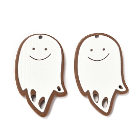 Christmas Theme 3D Printed Resin Pendants, DIY Earring Accessories, Ghost, White