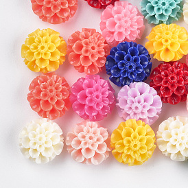 Perles de corail synthétiques, teint, fleur