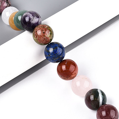 Природные смешанные камень бисер пряди, круглые, смешанные окрашенные и неокрашенные