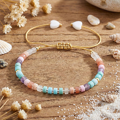 Браслеты из натуральных ракушек и плетеных бусин из смеси натуральных и синтетических драгоценных камней, символизирующие чакры., регулируемые браслеты из волоконного шнура для женщин, колонка