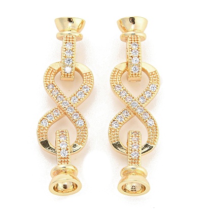 Стойка покрытие латунь проложить прозрачный кубический цирконий застегнуть застежки, без кадмия и без свинца, бесконечность