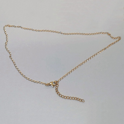 304 Stainless Steel Curb Chain Necklaces, Ion Plating(IP), with Lobster Claw Clasps
