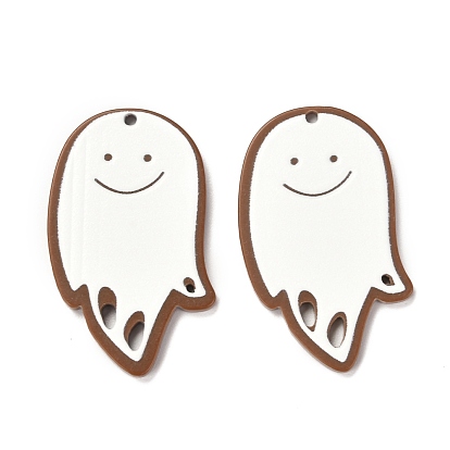 Christmas Theme 3D Printed Resin Pendants, DIY Earring Accessories, Ghost, White