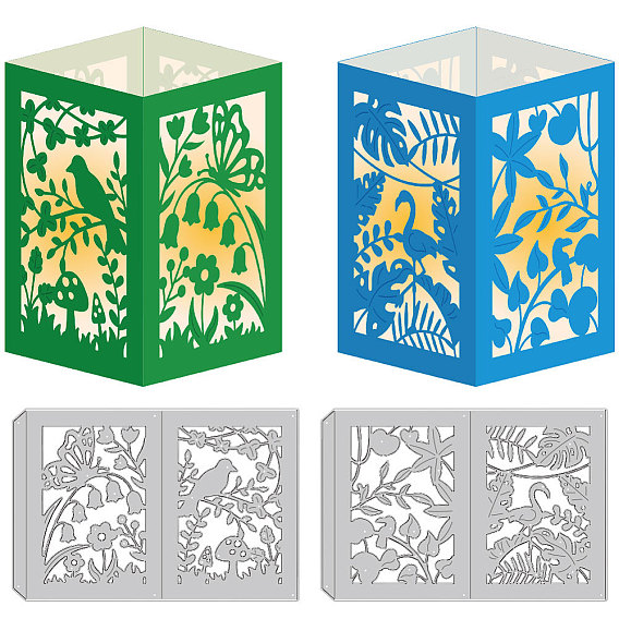 2шт 2 стили абажур для растений углеродистая сталь трафареты для резки, для diy scrapbooking, Фотоальбом, декоративная бумага для тиснения, форма для поздравительных открыток