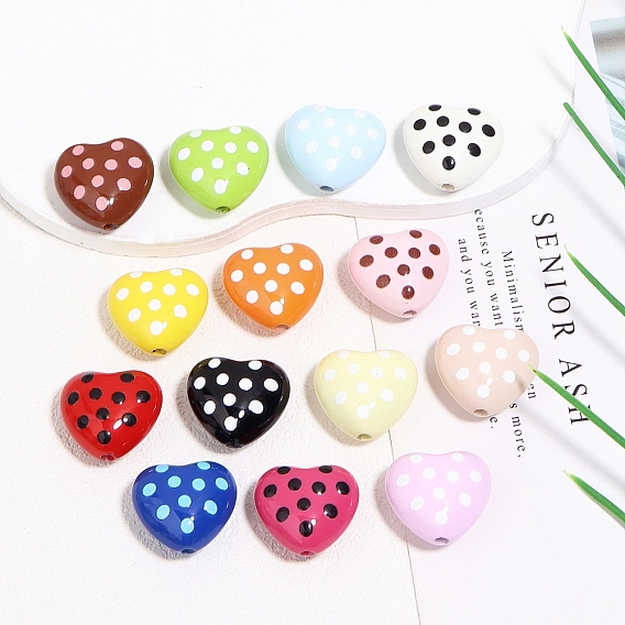 Выпечка краски акриловые бусины, сердце