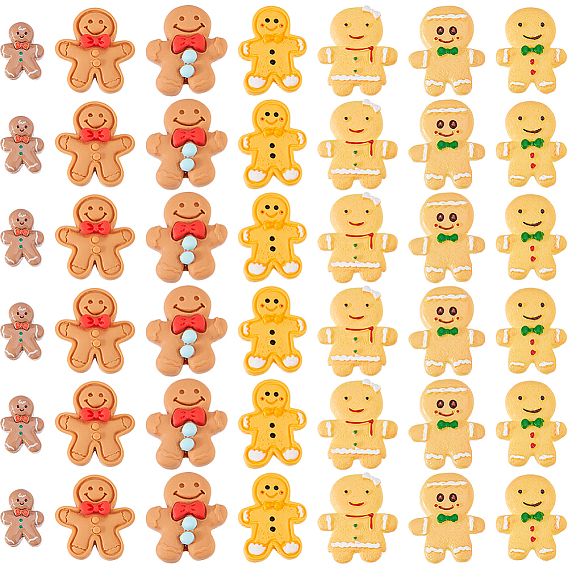 84 шт 7 стили кабошоны из непрозрачной смолы, имитация печенья, Колобок