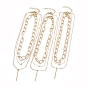 Double Layered & Chain Necklaces Sets, with Brass Pendants & Cable Chains, Aluminium Paperclip Chains, 304 Stainless Steel Toggle Clasps & Lobster Claw Clasps, Stick