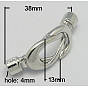 Fermoirs magnétiques en alliage avec extrémités collées, torsion, 38x13mm, Trou: 4mm