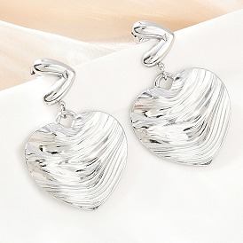 304 boucles d'oreilles en acier inoxydable, cœur