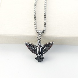 Ретро ожерелья с подвеской в виде птицы из нержавеющей стали для мужчин