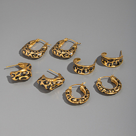 304 серьги-гвоздики из нержавеющей стали с леопардовым принтом и эмалью, реальный 18 k позолоченный