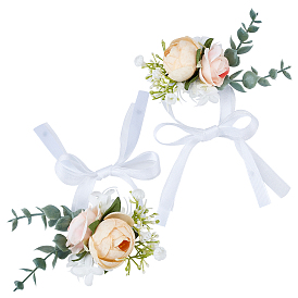 Шелковое запястье, с пластиковой имитацией цветка, для свадьбы, партийные украшения