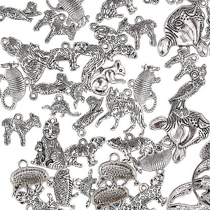 Tibetan Style Alloy Pendants, Mixed Shapes, Animals