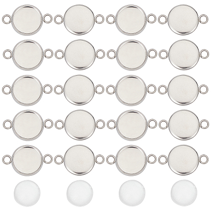Комплект для изготовления пустого купольного разъема своими руками, включая плоский круглый 304 разъем из нержавеющей стали, Кабошоны из стекла