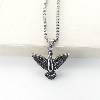 Ретро ожерелья с подвеской в виде птицы из нержавеющей стали для мужчин